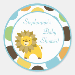 20 - 1.5"  Favour Stickers Jungle King Lion Safari