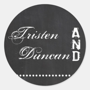 20 - 1.5" Favour Stickers Modern Chalkboard Vinta