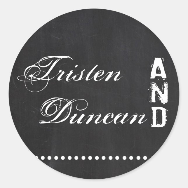 20 - 1.5"  Favour Stickers Modern Chalkboard Vinta (Front)