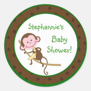 20 - 1.5"  Favour Stickers MonkeySwing Jungle
