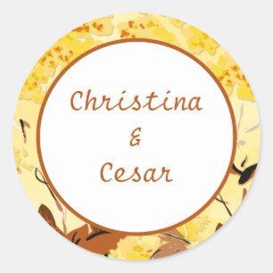 20 - 1.5" Favour Stickers Mustard Yellow Poppy Flo
