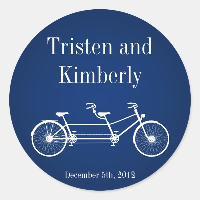 20 - 1.5"  Favour Stickers Navy Blue Double Bike (Front)
