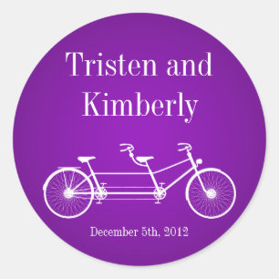 20 - 1.5" Favour Stickers Purple Double Bike