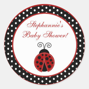 20 - 1.5"  Favour Stickers Red Ladybug