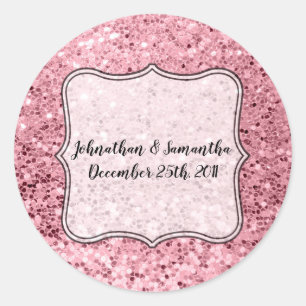 20 - 1.5" Favour Stickers Rose Gold Glitter