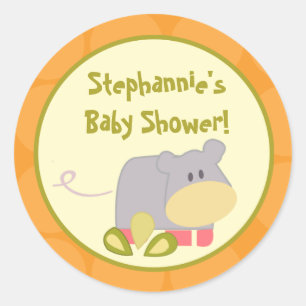 20 - 1.5" Favour Stickers Tropical Punch Elephant