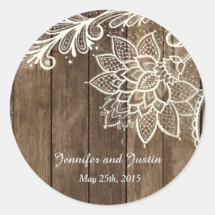 20 - 1.5 Inch Envelope Seal Rustic Lace Wood