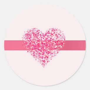 20 - 1.5 Inch Envelope Seals Pink Heart Confetti