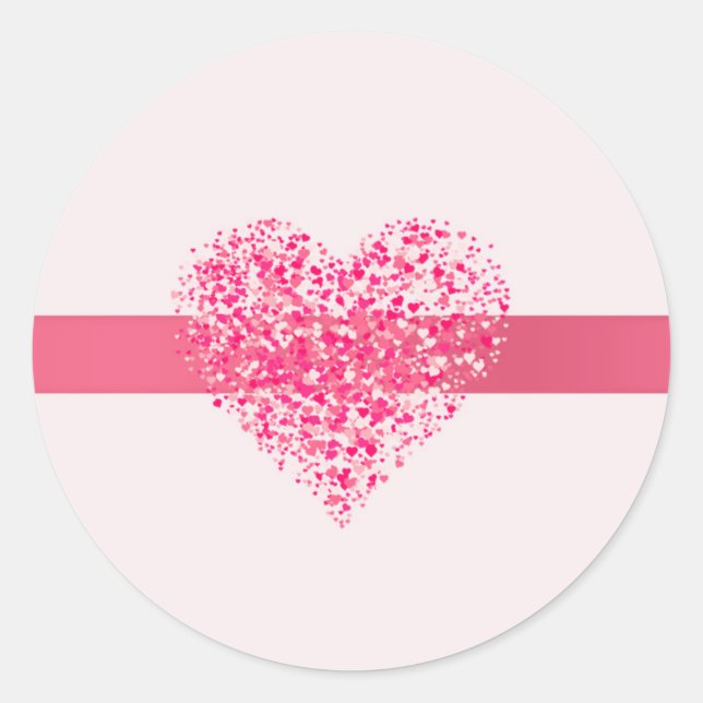 20 - 1.5 Inch Envelope Seals Pink Heart Confetti (Front)