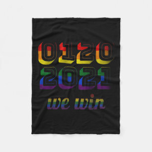 20 2021 We Win Biden Harris 46 Inauguration Pride Fleece Blanket