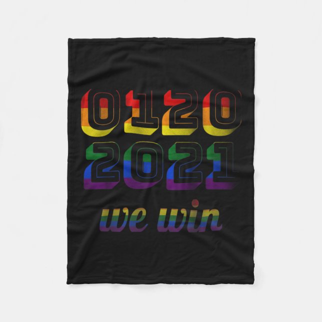 20 2021 We Win Biden Harris 46 Inauguration Pride  Fleece Blanket (Front)
