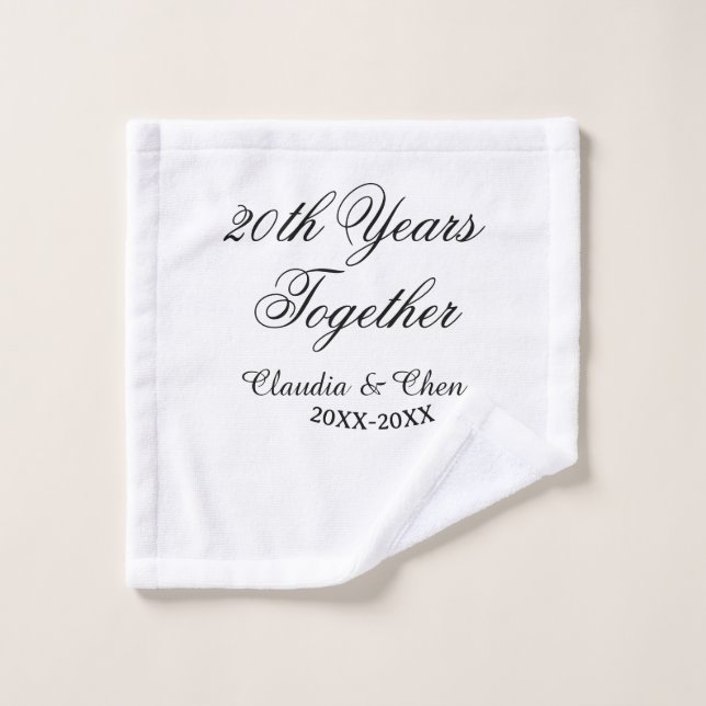 20 ans ensemble anniversaire nom date année sim (Gant de toilette)
