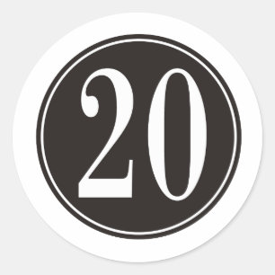 #20 Black Circle (front) Classic Round Sticker