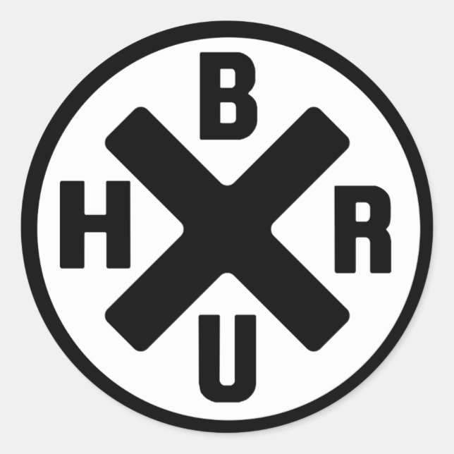 20 Bruh black-white logo Classic Round Sticker (Front)