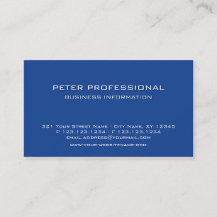 20 Carte de visite professionnel moderne bleu roya