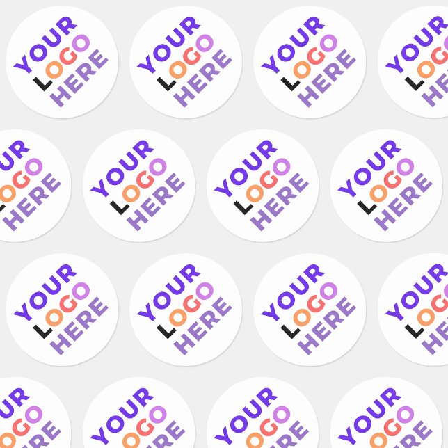 20 Custom Company Business Logo | Branded Classic Round Sticker (simple promotional stickers
)