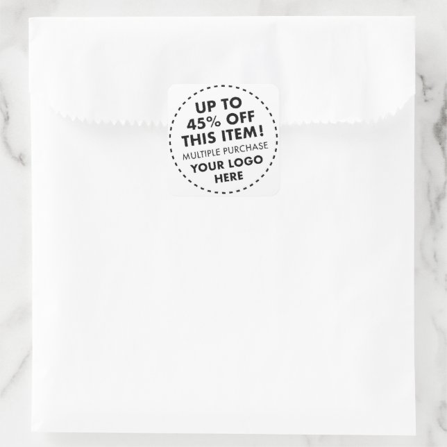 20 Custom Square Sticker 45% OFF Bulk Buy Discount (Bag)