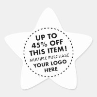 20 Custom Star Stickers 45% OFF Bulk Buy Discount