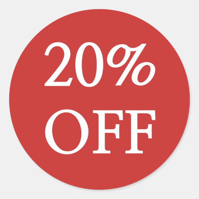 20% DE BONS Stickers Vente (Devant)