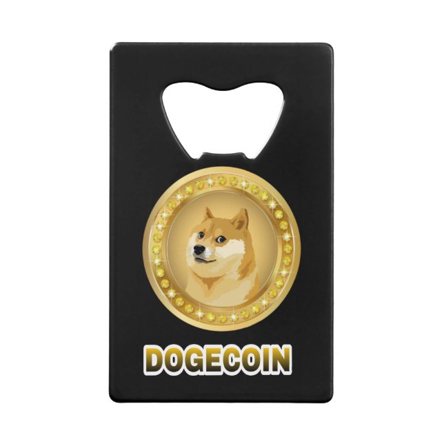 20.Dogecoin crypto currency doge to the moon. Credit Card Bottle Opener (Front)
