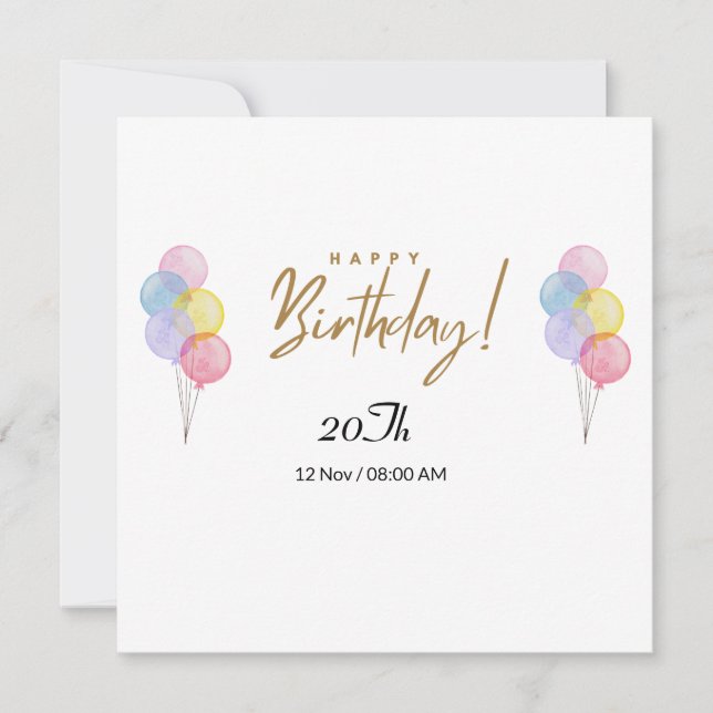 20 E Carte Anniversaire (Devant)
