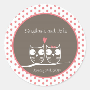 20 Envelope Seal Wedding Owls Personalized
