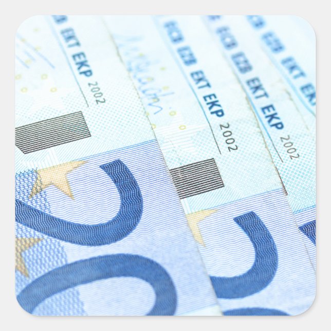 20 euro bills - Money Art Square Sticker (Front)