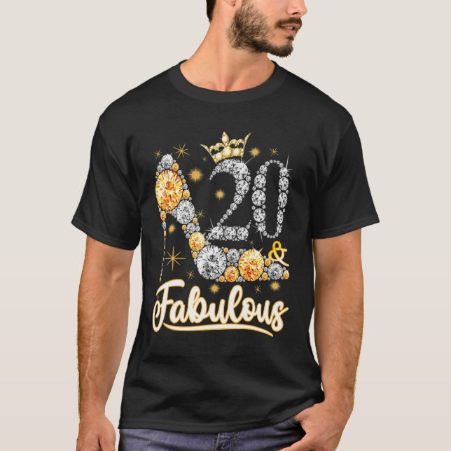 20 & Fabulous 20 Years Old 20th Birthday Diamond C T-Shirt (Front)