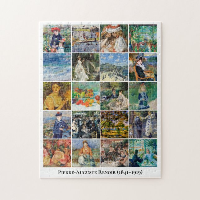 20 Famous Pierre Auguste Renoir Fine Art Paintings Jigsaw Puzzle (Vertical)
