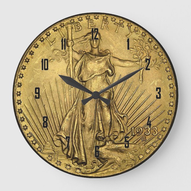 $20 GOLD PIECE LARGE CLOCK (Front)