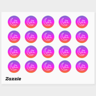 20 Halal English Arabic Business Classic Round Sticker