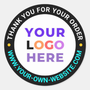 20 Logo Personnalisé, Stickers Merci d'affaires ro