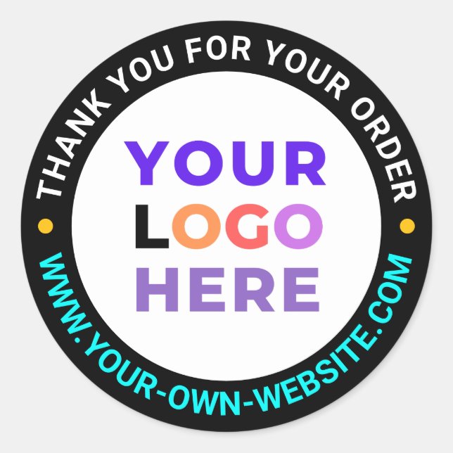 20 Logo Personnalisé, Stickers Merci d'affaires ro (Devant)
