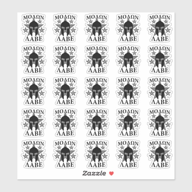 20 Molon Labe Spartan Warrior Stars (Sheet)