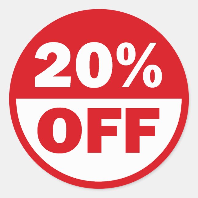 20% OFF CLASSIC ROUND STICKER (Front)