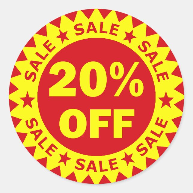 20% Off Retail Sale Stickers (Front)