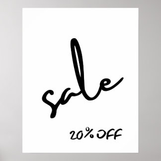 20% Off Sale Sign, Boutique Signage, Retail Sale Poster