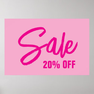 20% Off Sale Sign, Large Sale Poster for Retail