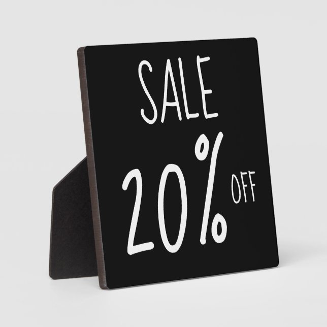 20% Off Sale Sign, Retail Store Small Tabletop Plaque (Front)