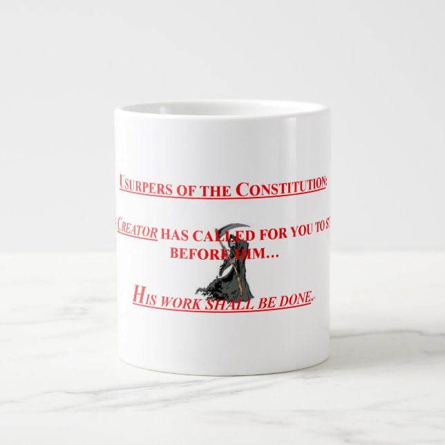 20 oz. Coffee Mug w/ Usurpers Beware (Front)