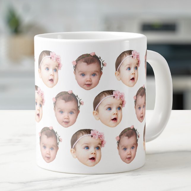 20 Oz Jumbo Baby Face 2 Photos Specialty Large Coffee Mug (Creator Uploaded)
