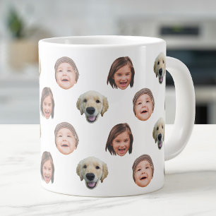 20 Oz Jumbo Cute Family Face 3 Photos Specialty Large Coffee Mug