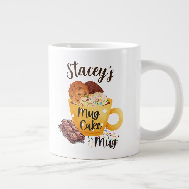 20 oz. Mug, Customizable Name, "Mug Cake Mug" Large Coffee Mug (Right)