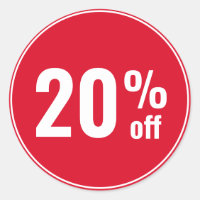 20 Percent off Discount Sale