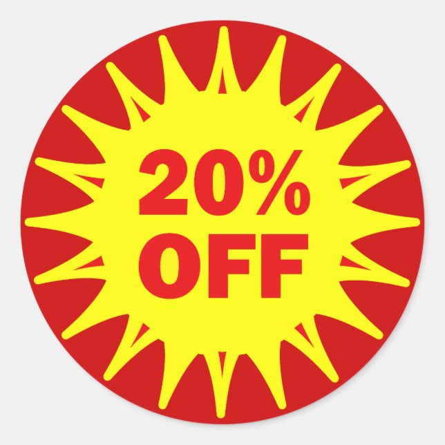 20 PERCENT OFF RETAIL LABEL (Front)
