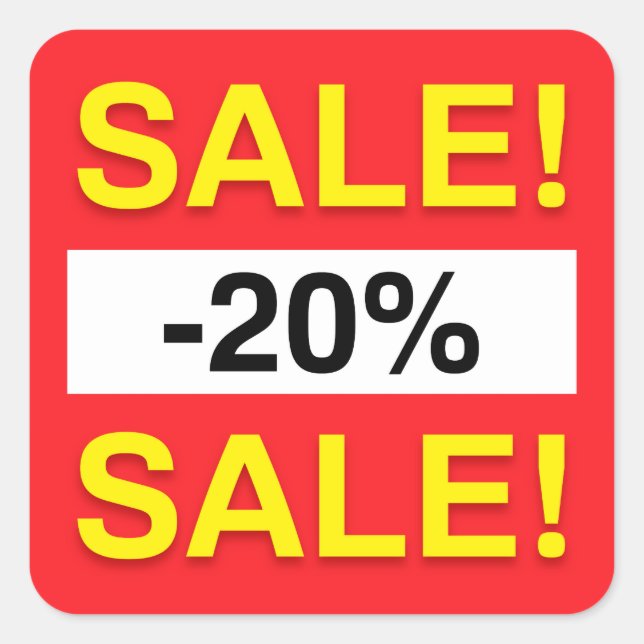 20 percent sale discount stickers (Front)