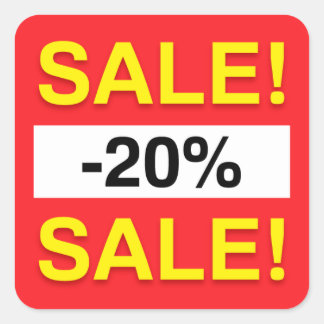 20 percent sale discount stickers