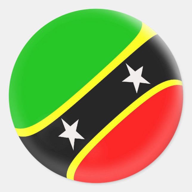 20 petits autocollants drapeau Saint Kitts & Nevis (Devant)