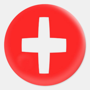 20 petits autocollants Drapeau suisse