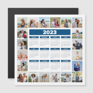 20 Photo Collage 2023 US Calendrier Carte magnétiq